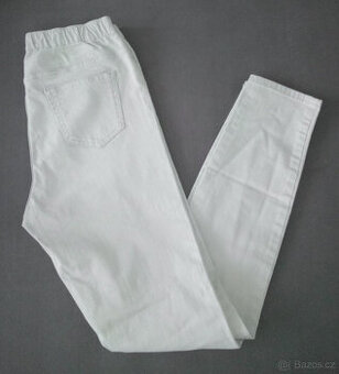 Dámské "džínové" elastické kalhoty C&A, vel. 34, světle še