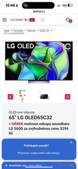 Televize 164 cm LG oled65c32