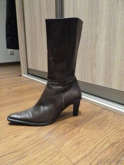 Dámské kozačky (Itálie), vel. 38, pravá kůže.