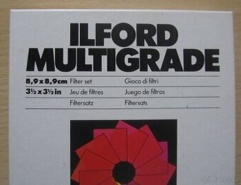 ILFORD Multigrade Filter Set-12 filtrů,návod-ČB fotokomora