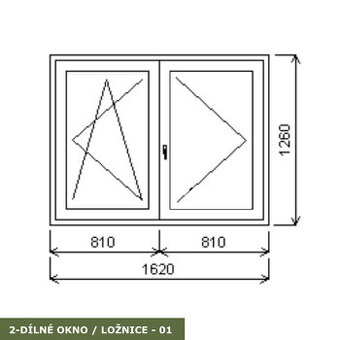 Plastové okno - 1620 × 1260 mm