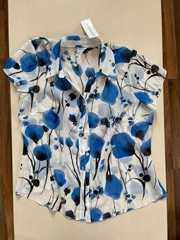 Nová šifonová halenka s květy, vel 46/3XL, Victoria Layne