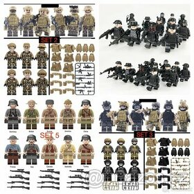 Rôzne sety vojakov (8ks) - typ lego, nové, nehrané - 1