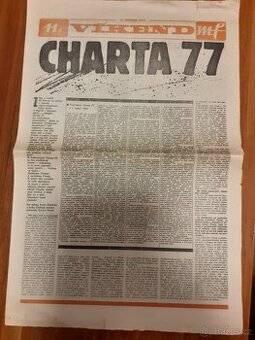Retro novinový výtisk mf Víkend: Charta 77