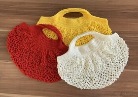 Háčkovaná taška, síťovka barevná - doprava zdarma