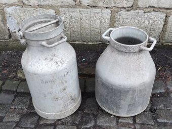 2x Hliníková konev na mléko