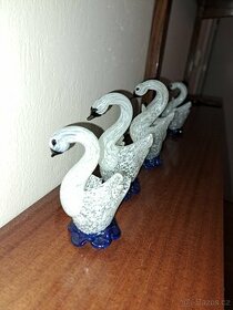 Skleněné labutě - 5 kusů