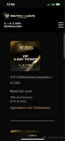 4 denní VIP vstupenka na Beats for love.