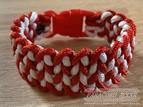 PARACORD náramek (19 cm) red - white