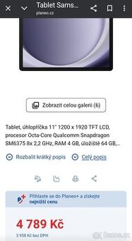 Tablet Samsung Galaxy A+