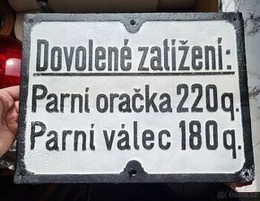 Pekna cedule z parního stroje RU nebo 1.republika