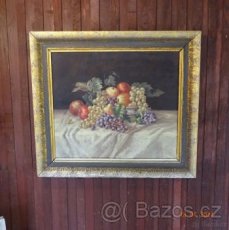 R.PETROVSKÝ ZÁTIŠÍ S OVOCEM PLATNO OLEJ 1941