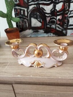 Slavkov - dvojsvicen, růžový porcelán