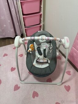 LIONELLO dětské houpací křesílko Ruben – Stone Grey Rose