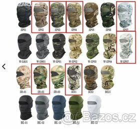 Zimní maskáčované masky na sport - různé barvy