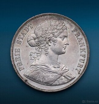 Strieborný Spolkový Dvojtoliar 1860-Slobodné Mesto Frankfurt