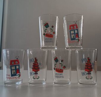 Sada vánoční sklenice Chrismas za vše 60,- Kč