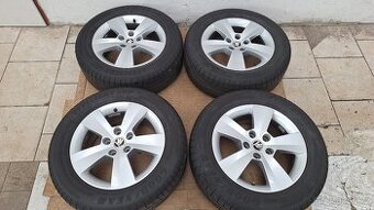 Alu kola Škoda 16" 5x112 letní pneu 215/60 R16 4-6mm Superb