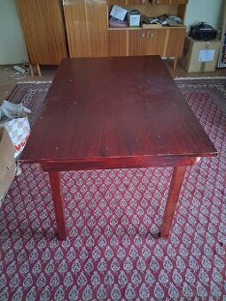 Dřevěný jídelní starý stůl - 1