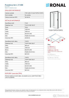 Sprchový kout_volně stojící ke stěně (U typ)