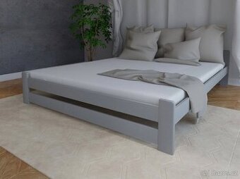 Nová postel 180x200 cm ŠEDÁ + rošt