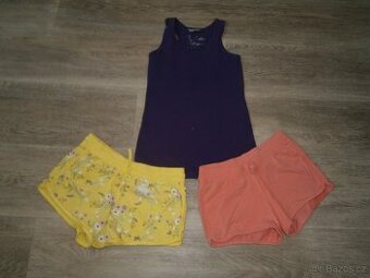 2x kraťasy + tílko vel. 140
