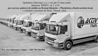 Řidič sk. C z Plzně a okolí - plat 40 000 Kč čistého