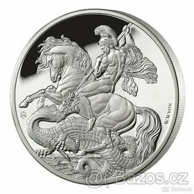 ST GEORGE AND THE DRAGON Stříbrná mince 1 Oz  1 libra 2023