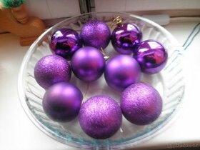 Vánoční ozdoby fialové 10 ks
