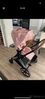 Cybex Priam Silver Chrome Brown 2021 Simply Flowers růžový