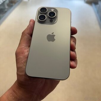 iPhone 15 Pro 128GB natural, 100% baterie, bez škrábance