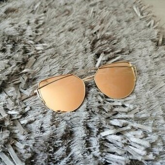 Dámské Boho Etno sluneční brýle zlaté zrcadlové retro
