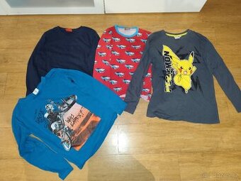 4x tričko s dlouhým rukávem 134/140
