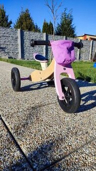 Dřevěné odrážedlo Small Foot Maxi 2v1 (fialové / růžové)