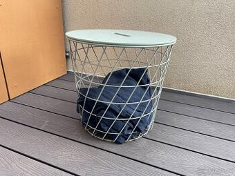 Ikea KVISTBRO — Stolek s úlož.prostorem, tyrkysová, 44cm