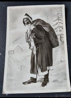 Starožitná vánoční pohlednice - Santa Claus,