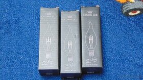 Žárovky Crown LED E14 stmívatelné 2W 3 kusy