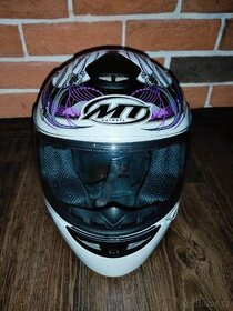 Dámská helma na motorku exkluzivní motýlková s perleťí