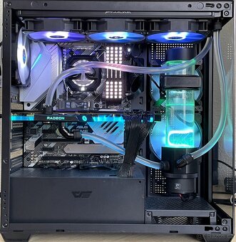 Herní PC vodní setup - 5700x3d / 6900XT / 32 GB / 2 TB