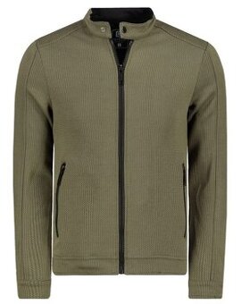 Ombre Clothing Pánská mikina na zip Maksym khaki