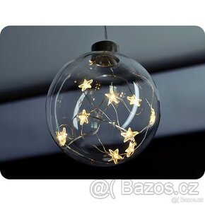 Vánoční koule skleněná 10LED (3x)