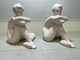 2x soška akt sedící dívka Keramia Czechoslovakia - 1