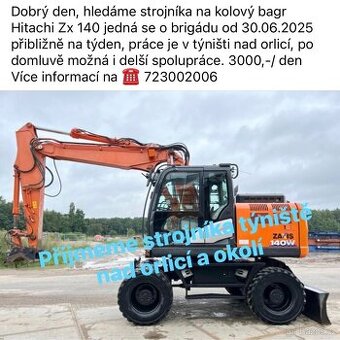 Strojník kolový bagr