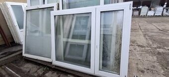 - okno plastové 182x143 cm dvoukřídlé 1/3 + 2/3 trojsklo bíl