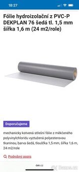 HYDROIZOLACE STŘEŠNÍ Dekaplan 1,5 mm SLEVA, 25.000,-Kč