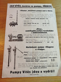 starý prospekt Jan Vítěz - továrna na pumpy Přerov