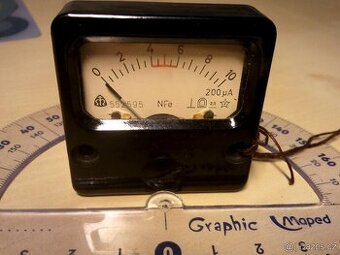 Retro panelový mikro-ampérmetr, Nový⭐