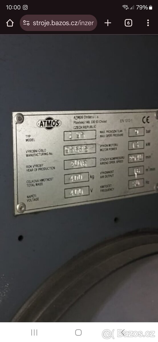 Šroubovy kompresor Atmos E.95 500l - 2