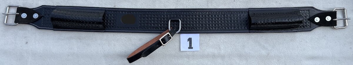 Westernový podbřišník kožený s propojovacím řemínkem MIX - 2