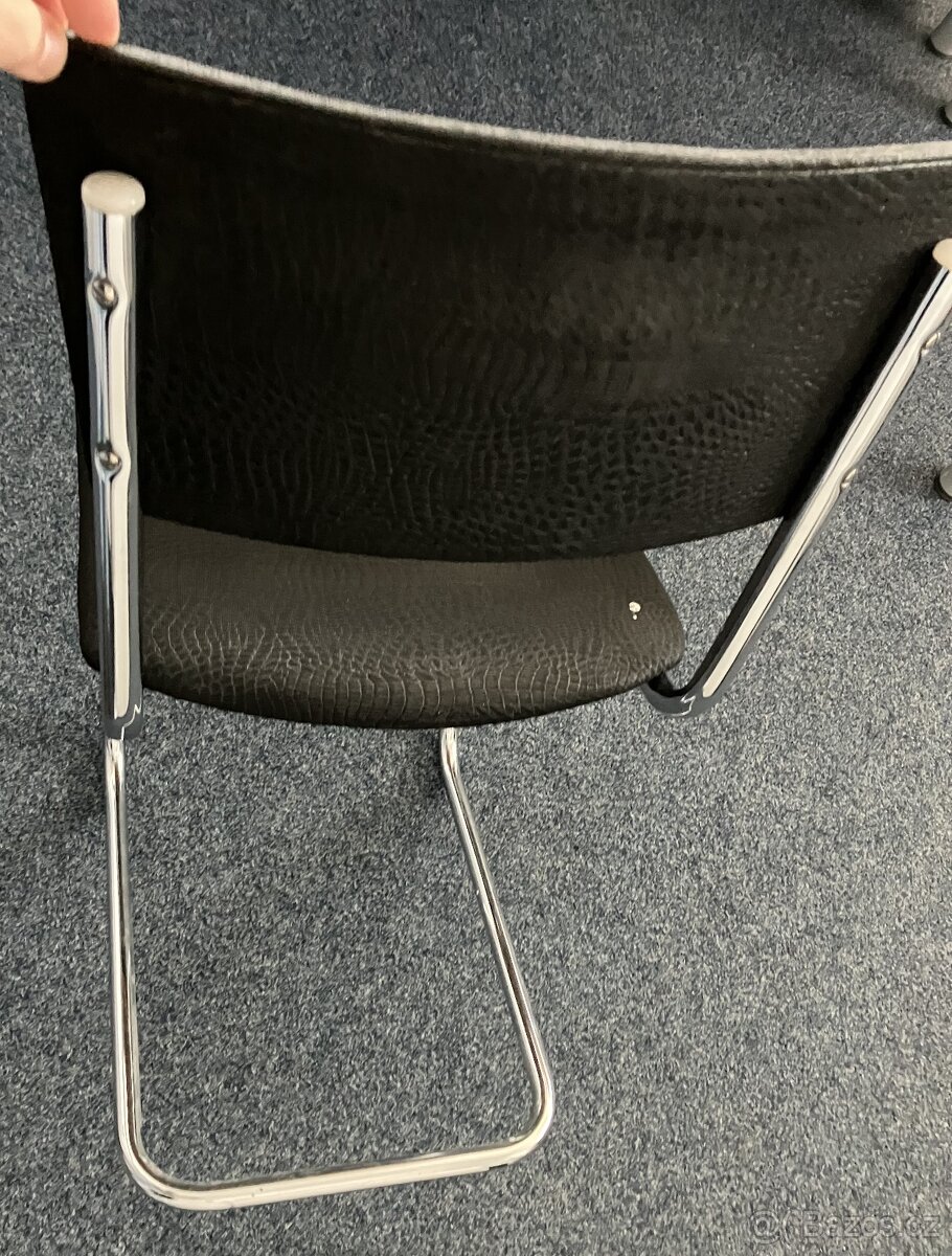 Černá chromová židle ale funkcionalismus KOVONAX - 2